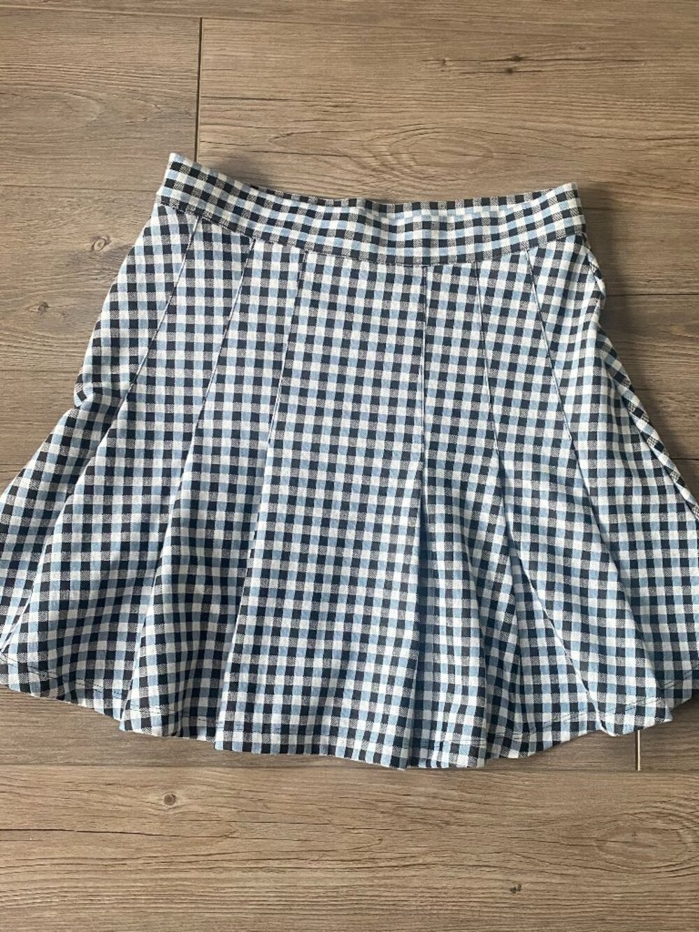 Free People Gingham Pleated Mini Skirt